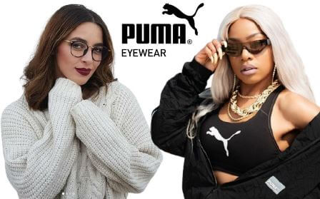 Puma eyeglasses for women by authorized dealer. Shop online 100% authentic Puma frames at GlassesOnWeb.com. Free shipping. 30-Day Money Back.